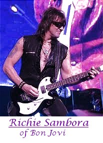 Image of Richie Sambora of Bon Jovi playing guitar.
